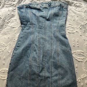 Zara Denim Strapless Dress